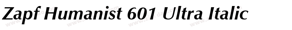 Zapf Humanist 601 Ultra Italic BT字体转换